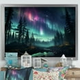 thumbnail image 1 of Designart "Kawaii Aurora Borealis In Canada I" Aurora Borealis Picture Framed Canvas Prints, 1 of 5