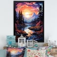 thumbnail image 1 of Designart "Kawaii Borealis Landscape" Aurora Borealis Picture Framed Wall Art Prints, 1 of 5
