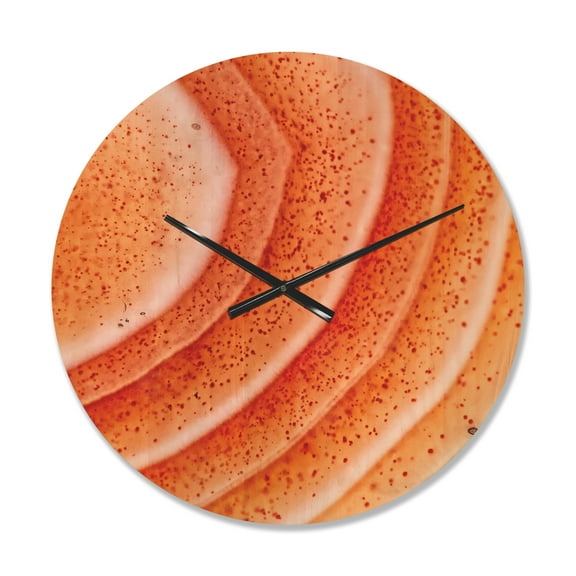 Designart 'Kazakhstan Red Macro Agate ' Modern Wood Wall Clock