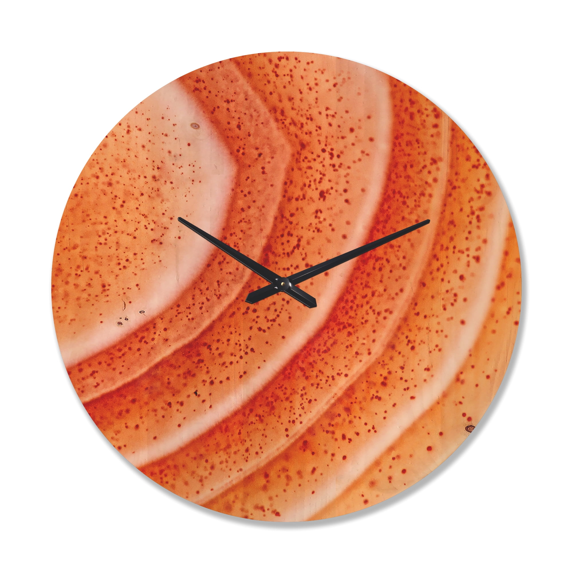 Designart 'Kazakhstan Red Macro Agate ' Modern Wood Wall Clock