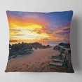 thumbnail image 1 of Designart Khao Lak Beach View at Sunset - Modern Seashore Throw Pillow - 18x18, 1 of 4