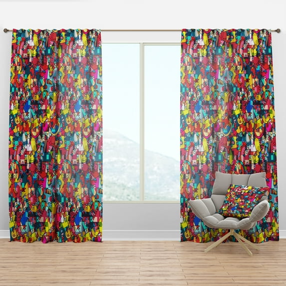Designart 'Kids Geometric Pattern' Modern Curtain Panel