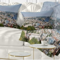 Designart Kiev Cityscape Panorama - Photography Throw Pillow - 12x20