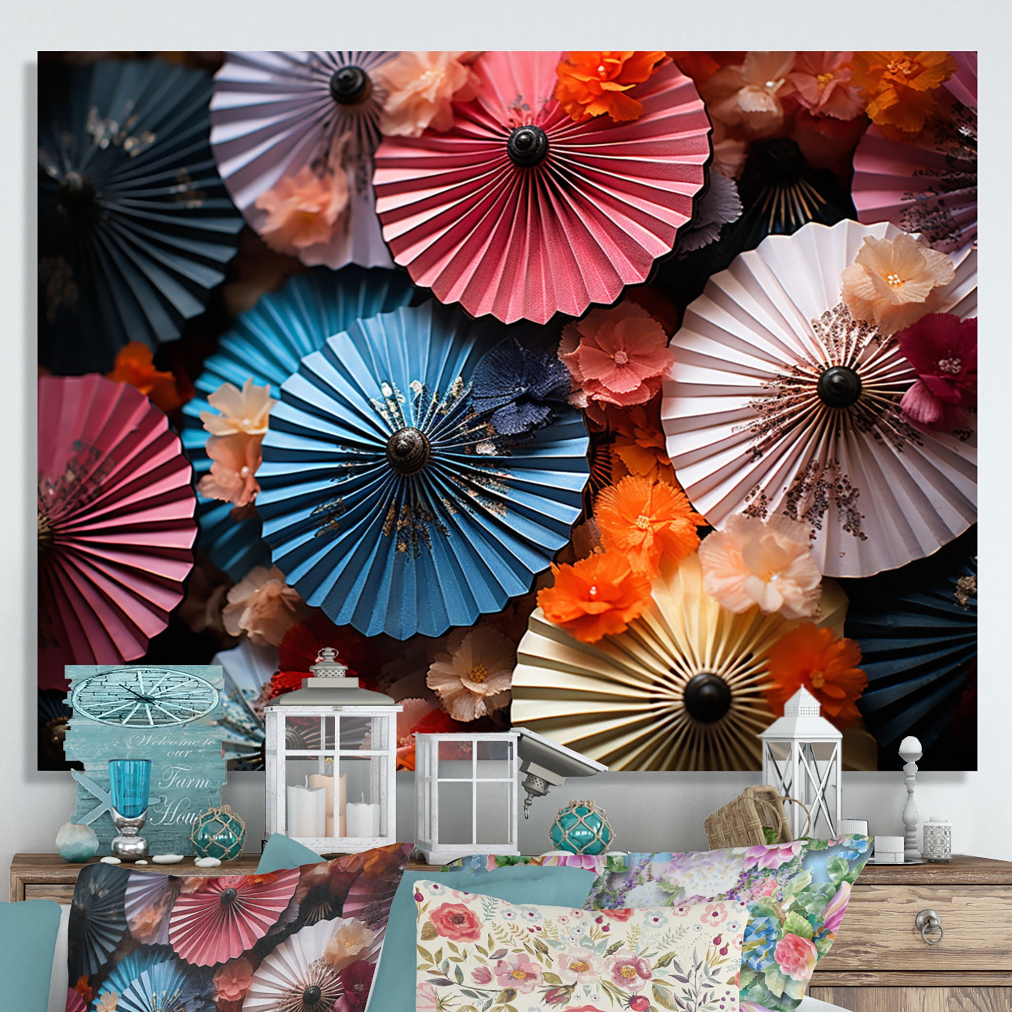 Designart "Kimonos and Fans Japanese Traditional Elegance III" Japanese