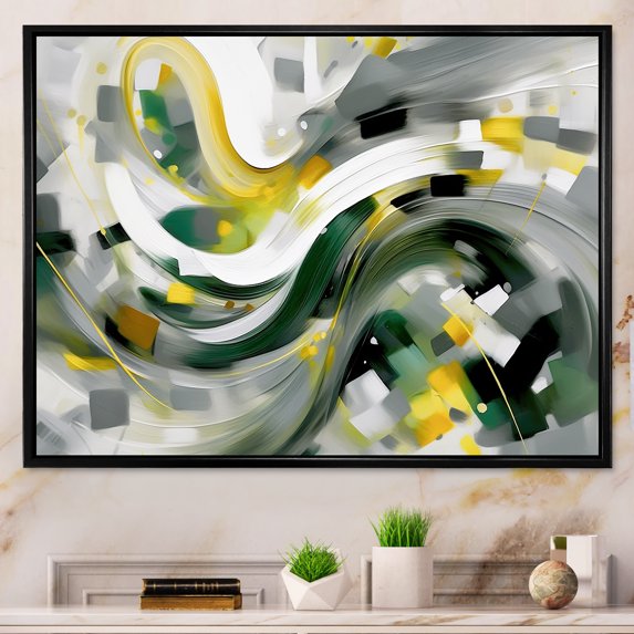 Designart "Kinetic Wave Art I" Scandinavian Floater Framed Wall Decor
