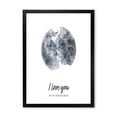 thumbnail image 1 of Designart 'Kiss of Two Lovers In Romantic Moon Shape' Modern Framed Art Print, 1 of 4
