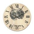 thumbnail image 1 of Designart 'Kiss of Two Lovers In Romantic Moon Shape' Modern Wood Wall Clock, 1 of 5