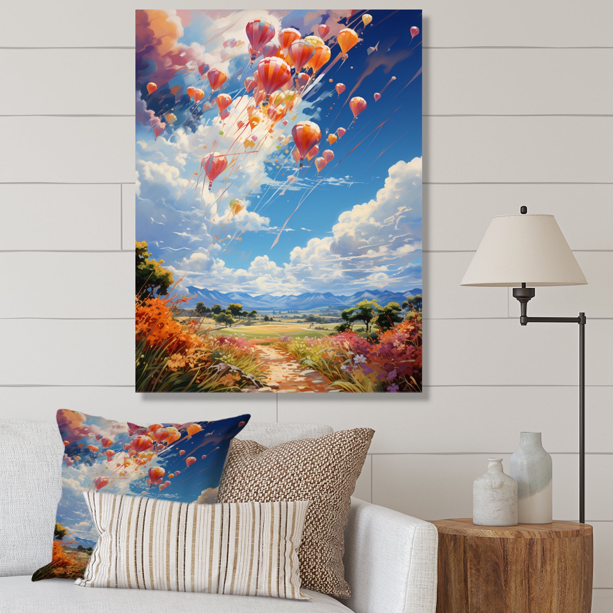 Designart "Kites In The Sky Japon Art" Japanese Wall Art Living Room