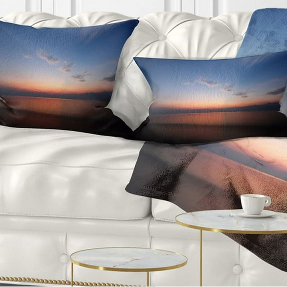 Designart Ko Samui Sea Sunrise Panorama - Oversized Beach Throw Pillow - 12x20