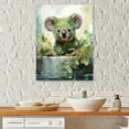 thumbnail image 1 of Designart "Koala'S Curious Bathtime In The Bathroom" Bathroom Wall Decor, 1 of 7