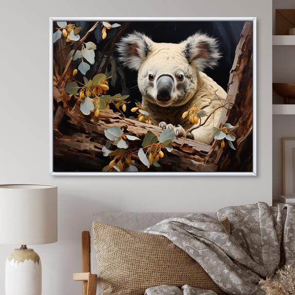 Designart "Koala s Acclaim" Animals Floater Framed Canvas Art Print