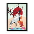thumbnail image 1 of Designart 'Koi Fish With Crane Bird' Farmhouse Framed Art Print, 1 of 4