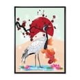 thumbnail image 1 of Designart 'Koi Fish With Crane Bird' Farmhouse Framed Canvas Wall Art Print, 1 of 5