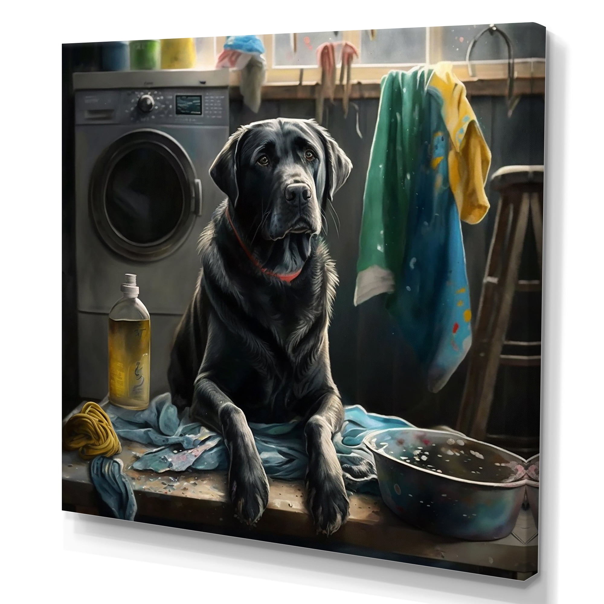 Designart Labrador Dog Doing Landry Canvas Wall Art