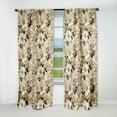 thumbnail image 1 of Designart "Lacy Botanical Cream I" Floral Blackout White, Blue Curtain 1 Panel, 1 of 4