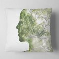 thumbnail image 1 of Designart Lady Combined With Green Tree - Portrait Throw Pillow - 16x16, 1 of 4