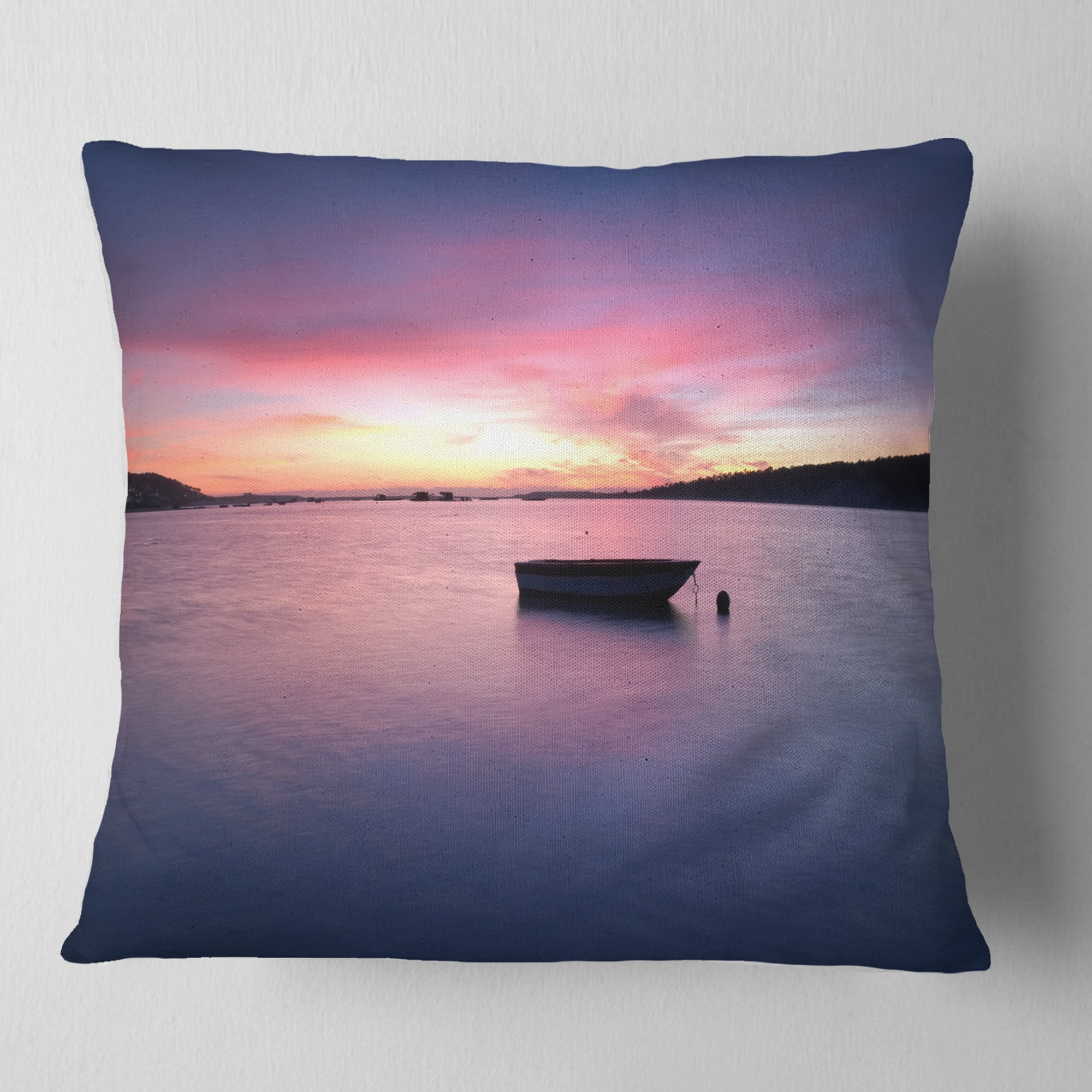 Designart Lagoa de Albufeira Seascape Portugal - Seashore Throw Pillow - 16x16