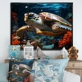 thumbnail image 1 of Designart "Lagoon Turtle In Minimalist Art I" Animals Turtle Floater Framed Wall Art Prints, 1 of 5