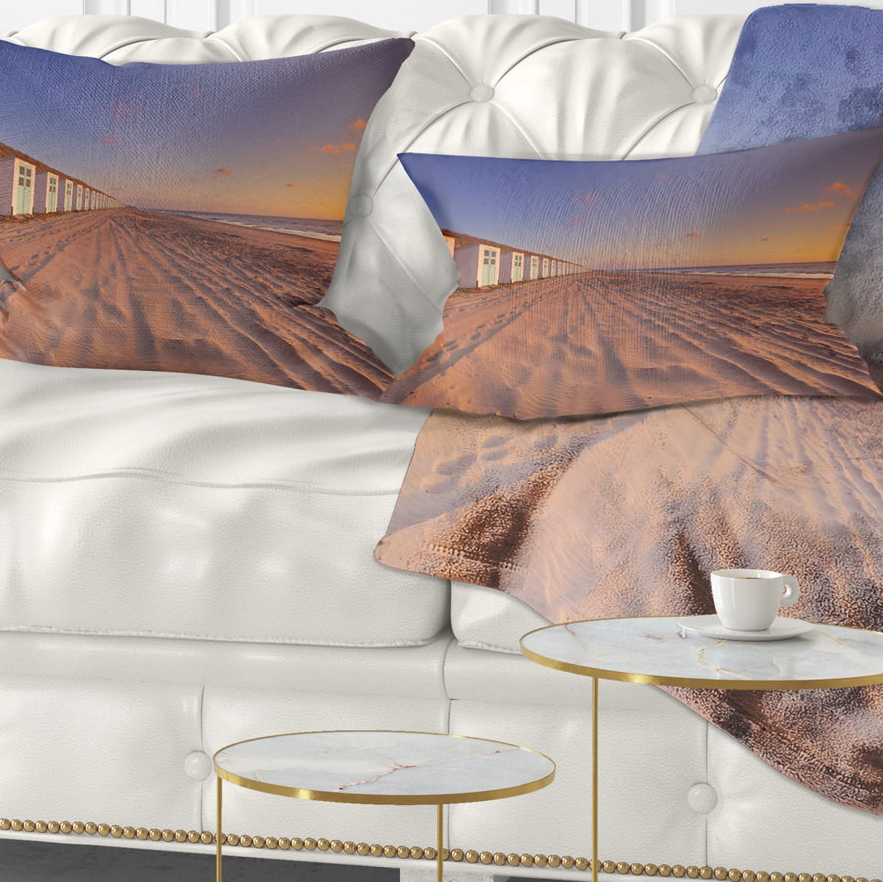 Designart Laguna Canapa Bolivia at Sunset - Modern Landscape Printed Throw Pillow - 12x20