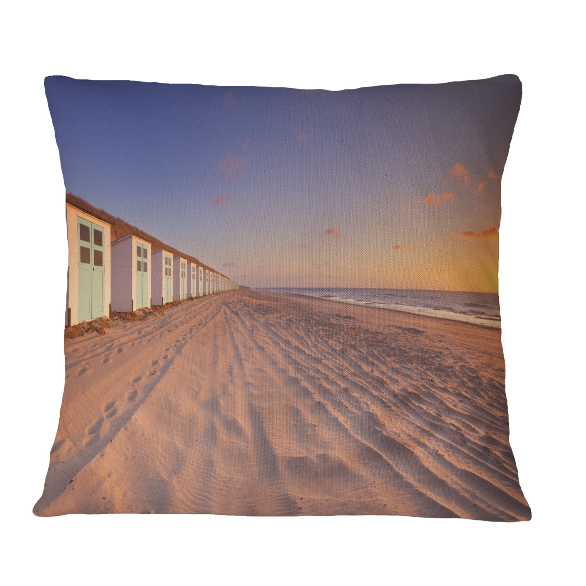 Designart Laguna Canapa Bolivia at Sunset - Modern Landscape Printed Throw Pillow - 18x18