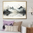 thumbnail image 1 of Designart "Lake And Forest Dream In Watercolor I" Landscape Mountains Floater Framed Canvas Wall Art, 1 of 5
