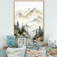 thumbnail image 1 of Designart "Lake And Forest Dream In Watercolor II" Landscape Mountains Floater Framed Canvas Prints, 1 of 5