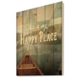 thumbnail image 1 of Designart Lake House Happy Quote Cottage Print on Natural Pine Wood Art Print, 36" x 46", 1 of 3