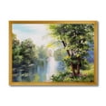 thumbnail image 1 of Designart 'Lake In The Forest Summer Day - Landscape' Lake House Framed Art Print, 1 of 4