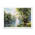 thumbnail image 1 of Designart 'Lake In The Forest Summer Day - Landscape' Lake House Framed Art Print, 1 of 4