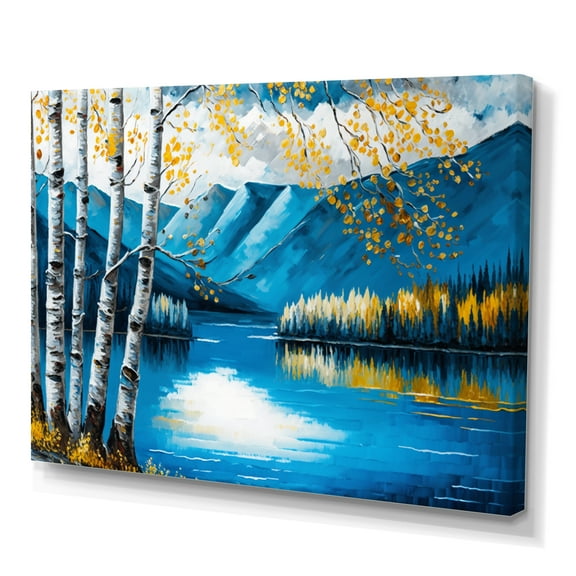 Designart Lake View In The Fall Canvas Wall Art
