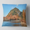 thumbnail image 1 of Designart Lake and Beautiful Autumn Foliage - Landscape Printed Throw Pillow - 18x18, 1 of 4