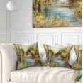 thumbnail image 1 of Designart Lake in Forest Oil Painting - Landscape Painting Throw Pillow - 18x18, 1 of 5
