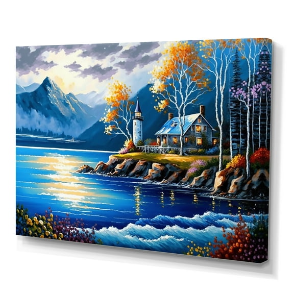 Designart Lakehouse On The Coast In Summer II Canvas Wall Art