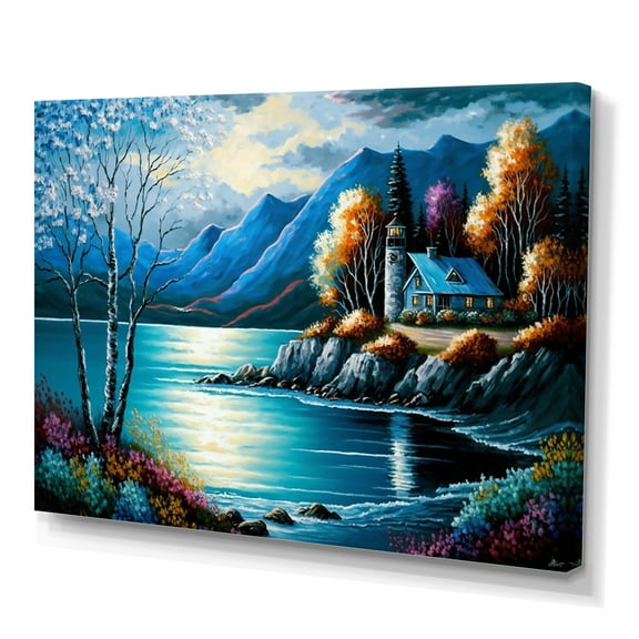 Designart Lakehouse On The Coast In Summer III Canvas Wall Art