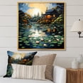 thumbnail image 1 of Designart "Lakehouse Waters Pointillism II" Landscapes Floater Framed Canvas Print, 1 of 7