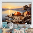 thumbnail image 1 of Designart "Lakeside Haven for Camping I" Landscapes Framed Wall Art - Country Yellow Camping Travel Entryway Framed Wall Art, 1 of 6