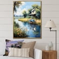 thumbnail image 1 of Designart "Lakeside Picnic" Meals & Picnics Floater Framed Wall Art Living Room, 1 of 5