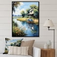 thumbnail image 1 of Designart "Lakeside Picnic" Meals & Picnics Floater Framed Wall Art Living Room, 1 of 5