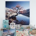 thumbnail image 1 of Designart "Lakeside Pink Bonsai In Japan" Tree Bonsai Floater Framed Wall Art Living Room, 1 of 5
