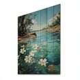 thumbnail image 1 of Designart "Lakeside Plumeria Paradise" Floral & Botanical Print on Natural Pine Wood, 1 of 5