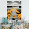thumbnail image 1 of Designart "Lakeside Retreat Serenity by the Yellow Grey Lake I" Cottage Metal Wall Decor, 1 of 5