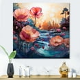 thumbnail image 1 of Designart "Landscape In Floral Alcohol Ink" Abstract Landscape Wall Art Living Room, 1 of 7