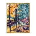 thumbnail image 1 of Designart 'Landscape With Autumn Forest Sunset River' Traditional Framed Canvas Wall Art Print, 1 of 5