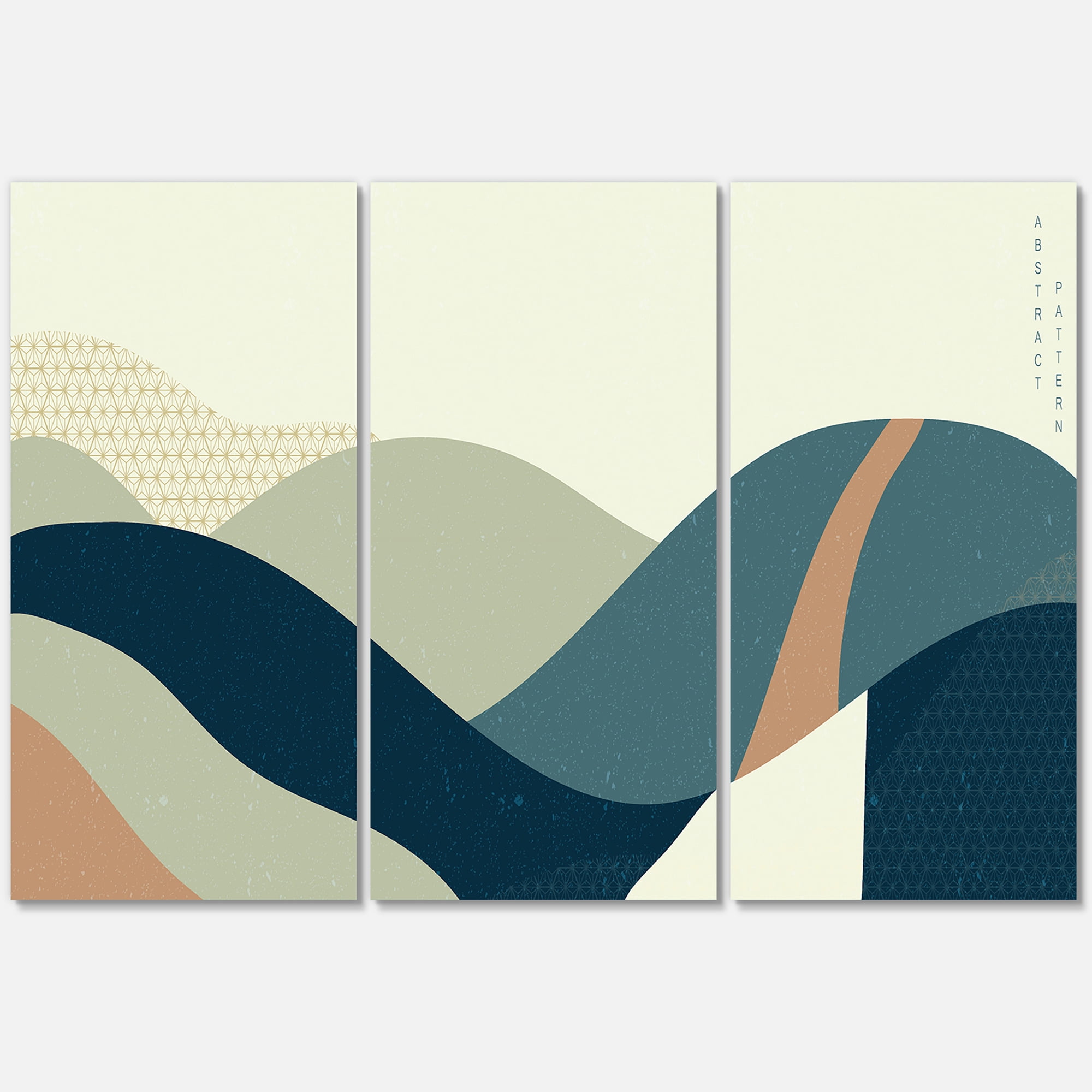 Designart ' Landscape With Hills Abstract Geometric Art ' Modern Canvas Wall Art Print