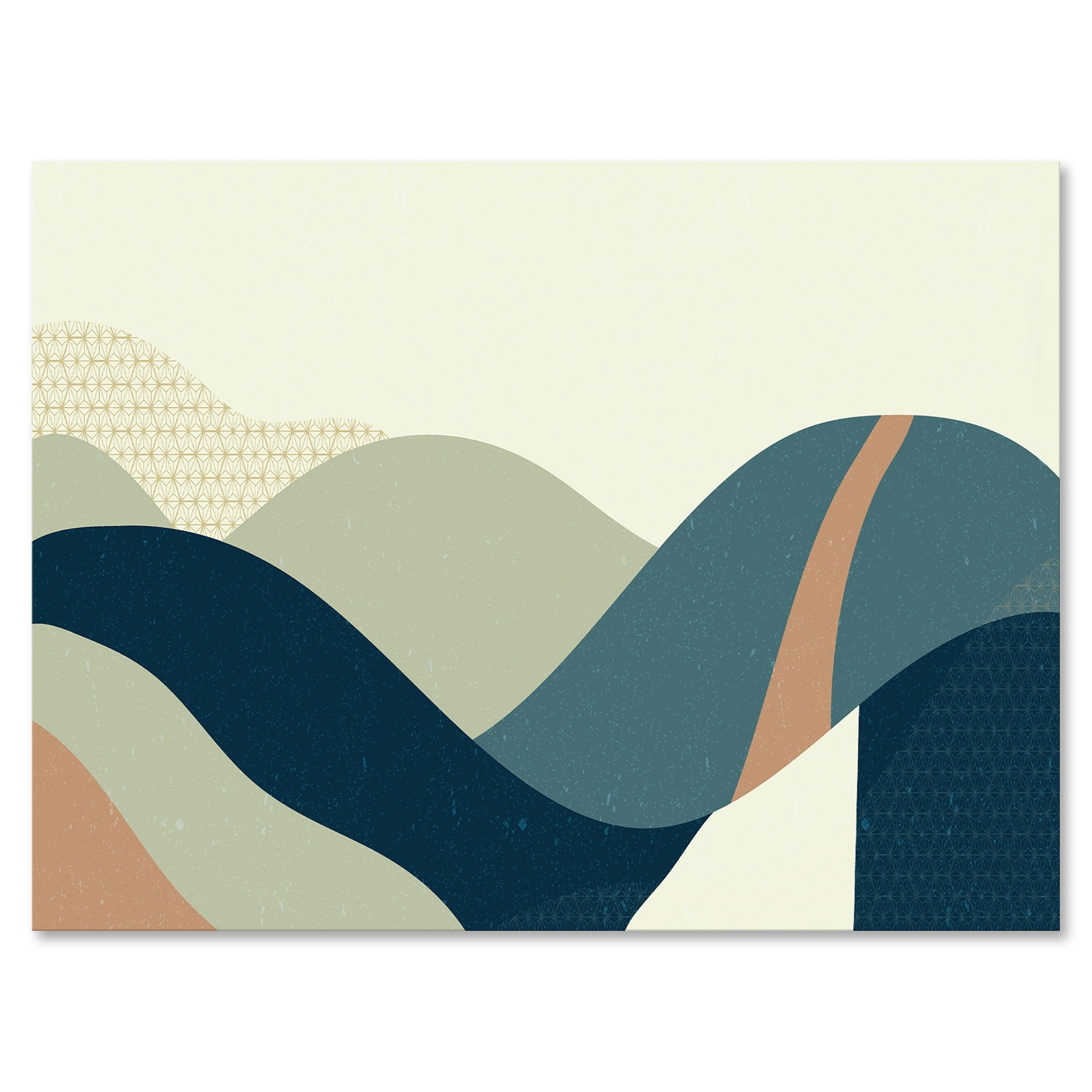 Designart ' Landscape With Hills Abstract Geometric Art ' Modern Canvas Wall Art Print