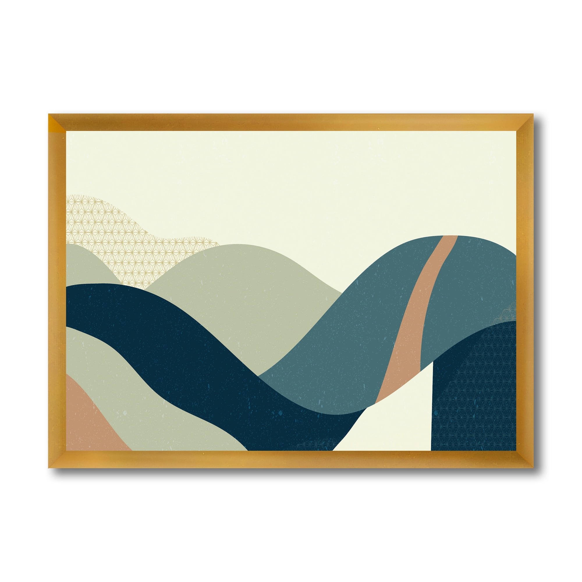 Designart 'Landscape With Hills Abstract Geometric Art' Modern Framed Art Print