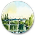 thumbnail image 1 of Designart 'Landscape With Old Bridge Over River In The Countryside' Traditional Circle Metal Wall Art 11x11 - Disc of 11, 1 of 5