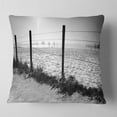 thumbnail image 1 of Designart Landscape in Snow with Fence - Oversized Beach Throw Pillow - 16x16, 1 of 4