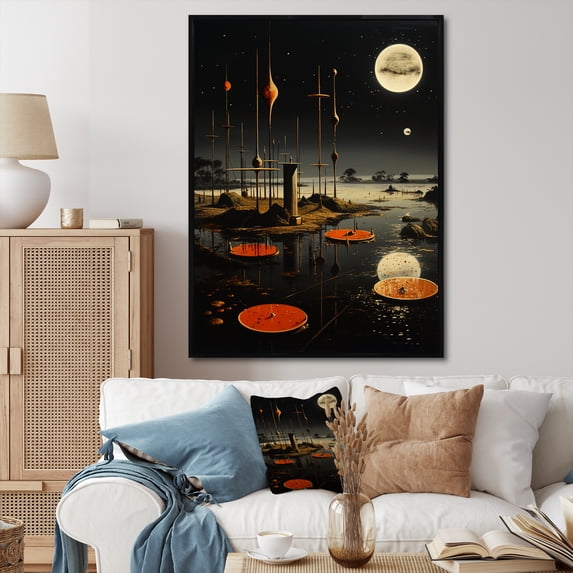 Designart "Landscape in Space Freedom’s Dream II" People Framed Wall Art - Global Black African American Art Living Room Framed Canvas Art