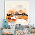 thumbnail image 1 of Designart "Landscape of Fulani Nomads" Landscapes Framed Wall Art Decor - Global Orange Africa Landscape Hallway Framed Wall Art Decor, 1 of 6